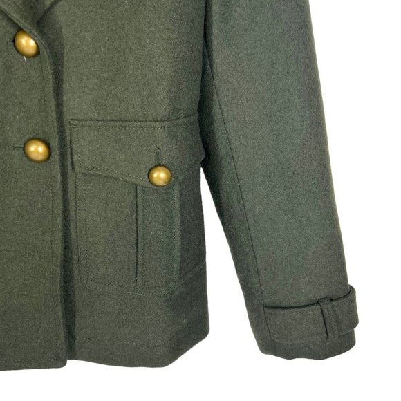 American Eagle Peacoat Women L Army Green Winter Fall Miliatary Wool Jacket Coat - Picture 8 of 16